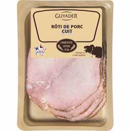 GUYADER Roti cuit Porc Barquette 4'tr 160g