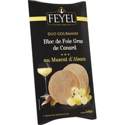 FEYEL BLOC FOIE GRAS CAN MUSCAT D'ALSACE FEYEL MI CUIT DUO 2X40G