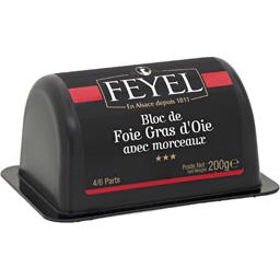 FEYEL BLOC FOIE GRAS OIE 30% MRCX MI CUIT BQ 200G