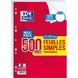 OXBOW FEUILLES SIMPLES OXFORD PERFOREES 500 PAGES - 90G - SEYES RDC 2012