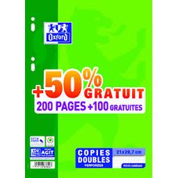 OXFORD COPIES DOUBLES OXFORD PERFOREES 200+100 PAGES 90G Q5/5 RDC2014