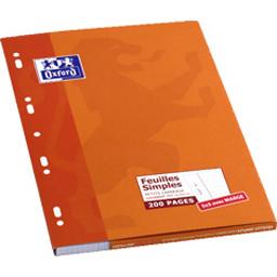 OXFORD ETUI FM 210X297 200P PERFOREES 90G Q5/5 AVEC MARGE ROUGE