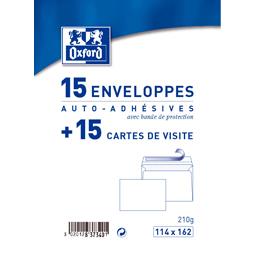 OXFORD 15CART+15ENV VISITE 114X162 BLANC