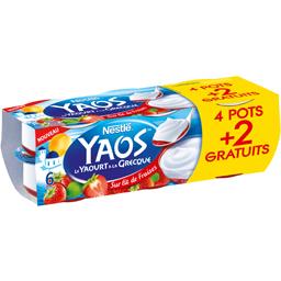 YAOS YAOS YAOURT A LA GRECQUE SUR LIT DE FRAISE 4+2GRATUIT 750G