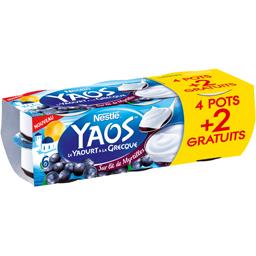 YAOS YAOS YAOURT A LA GRECQUE SUR LIT DE MYRTILLES 4+2GRT 750G