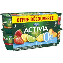 ACTIVIA ACTIVIA 0% FRUITS PANACHES 16X125G OFFRE DECOUVERTE
