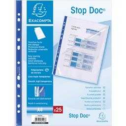 EXACOMPTA 25 POCHETTES PERFOREES STOP DOC 210X297 POLYPROPYLENE LISSE INCOLORE 5