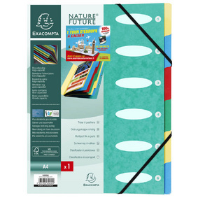 EXACOMPTA TRIEUR A SOUFFLETS AVEC ELASTIQUES 6 POSITIONS 245X315 FEUILLETS CARTE