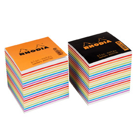 RHODIA BLOC CUBE ENCOLLE PAPIER COULEUR UNI 80G COLORIS ASSORTIS 90X90X80 SOU