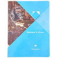 CLAIREFONTAINE CAHIER DE MUSIQUE ET CHANT PIQURE 240X320 48 PAGES SEYES+MUSIQUE PAPIE