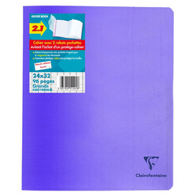 CLAIREFONTAINE KOVER BOOK CAHIER PIQURE 240X320 96 P SEYES P E F C 90G VIOLET CLAIREF