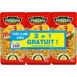 PANZANI TORTI CUISSON RAPIDE PANZANI 500G X2 + 1 PAQUET GRATUIT
