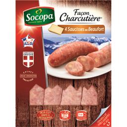SOCOPA SAUCISSE AU BEAUFORT FACON CHARCUTIERE SOCOPA 4X80G FABRICATION SAVOIE