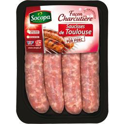 SOCOPA SAUCISSE DE TOULOUSE VÉRITABLE SOCOPA S/ATMOSPHÈRE X4 400G