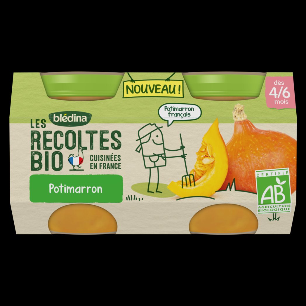 BLEDINA BLEDINA LES RECOLTES BIO POTS SALES POTIMARRON 2X1