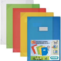 ELBA LOT 4+1 PC SCHOOL COINS RENFORCES MP+POCHETTE 24X32 CRISTAL ASSORTIS