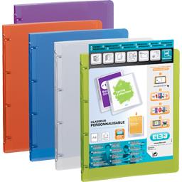 ELBA CLASSEUR A4 DOS 30MM PERSONNALISABLE TRANSPARENCE POLYPRO  