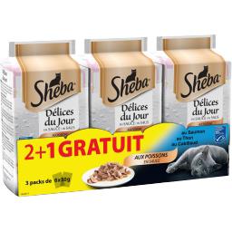 SHEBA SHEBA MINI DELICES DU JOUR POISSONS 6X50G 2+1 GR