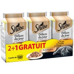 SHEBA SHEBA MINI DELICES DU JOUR VOLAILLE 6X50G 2+1GR