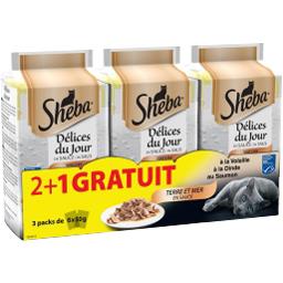 SHEBA SHEBA MINI VOLAILLE/POISSON 12X50G+6X50G OFFERT