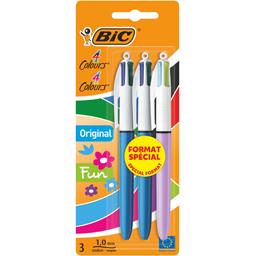 BIC CORPS BICOLORE BLANC ET BLEU - 4 EN 1 - RÉTRACTABLE - POINTE MOYENNE -