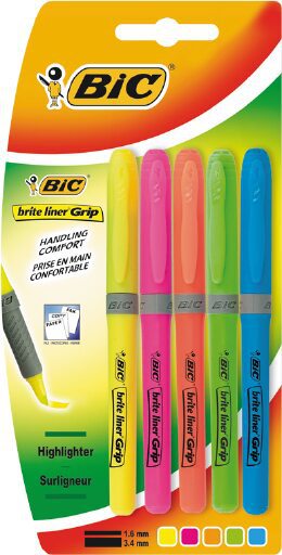 BIC BLISTER 5 SURLIGNEUR BRITE LINE