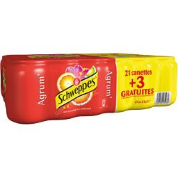 SCHWEPPES Boisson 330ml x24 Dont 3 gratuit