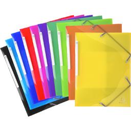 EXACOMPTA CHEMISE A ELASTIQUES 3 RABATS 240X320 POLYPROPYLENE TRANSLUCIDE 5/10EM