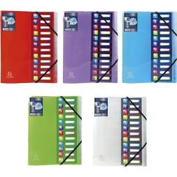 EXACOMPTA TRIEUR A RIVETS 3 RABATS A ELASTIQUES 250X320 12POSIT POLYPRO COULEUR