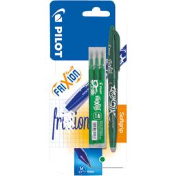 PILOT BLISTER FRIXION BALL MOYEN X 1 VERT + 1 ETUI DE 3 RECHARGES