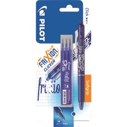 PILOT LOT ROLLER + 3 RECHARGES, ENCRE THERMOSENSIBLE EFFACABLE, RETRACTABLE,
