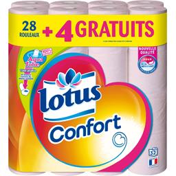 LOTUS PAPIER HYGIÈNIQUE CONFORT ROSE "EXTRAITS DE LOTUS" LOTUS 28+4GRT
