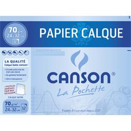 CANSON POCHETTE CALQUE 12F 24X32 70G AVEC PASTILLES ADHESIVES