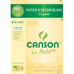 CANSON POCH 10FL CAGRAIN  A3 180G BLANC