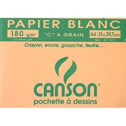 CANSON POCH 12FL CAGRAIN  A4 180G BLANC