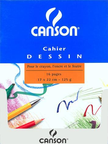 CANSON CAHIER 16P CAGRAIN  17X22 125G UNI