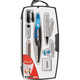"MAPED COFFRET COMPAS ""METAL OPEN"" 8 PIECES - BOITE INCASSABLE"