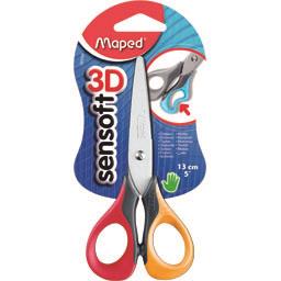 "MAPED CISEAUX SYMETRIQUES ""SENSOFT""  13 CM, ANNEAUX SOUPLES , 2 BOUTS RONDS"