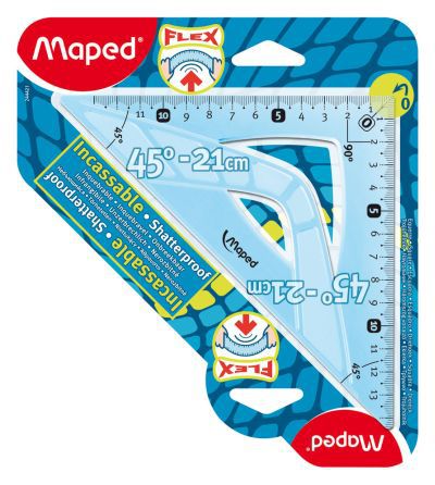 MAPED EQUERRE 45UM HYPOTENUSE 21 CM INCASSABLE