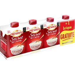 PRESIDENT SECRET DE CREME SE PRESIDENT 25%MG SQUARE 3X20CL+1GRATUIT