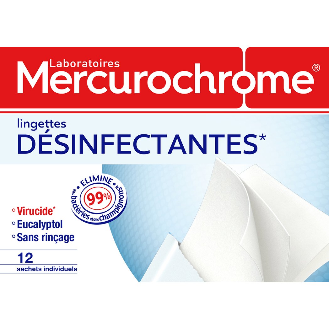 LABORATOIRE MERCHUROCHROME LINGETTES DESINF.INDIVIDUELLES LABORATOIRES MERCUROCHROME