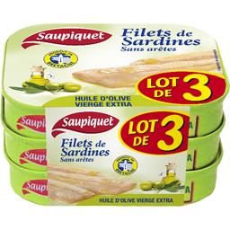 SAUPIQUET FILET DE SARDINE HUILE D'OLIVE SAUPIQUET 3X100G