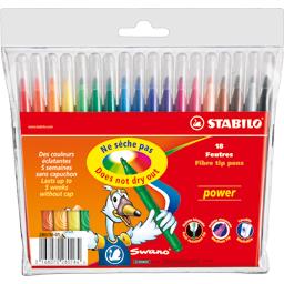 STABILO POCHETTE X18 FEUTRES DE COLORIAGE POINTE MOYENNE POWER