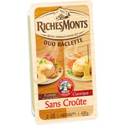 RICHES MONTS RACLETTE SANS CROUTE DUO NATURE + FUMEE 420G RICHESMONTS