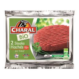 CHARAL STEAK HACHÉ BIO 15% CHARAL 2X100G