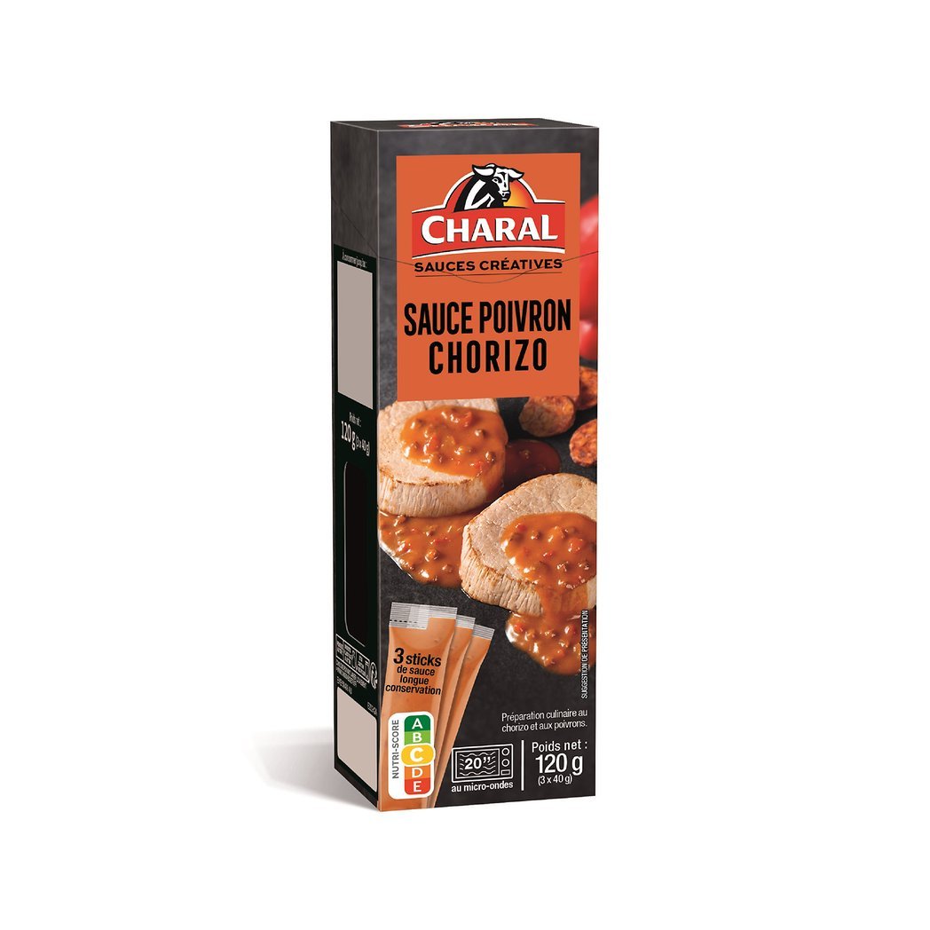 CHARAL SAUCE POIVRON CHORIZO 3X40G CHARAL