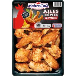 MAITRE COQ AILES DE POULET ROTIES NATURE M.COQ 1KG SOUS ATMOSPHÈRE