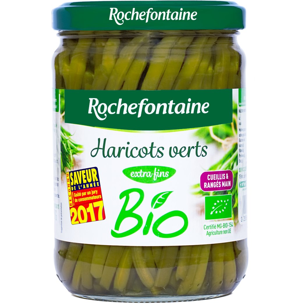 ROCHEFONTAINE HARICOTS VERTS EXTRA FINS BIO ROCHEFONTAINE 280G