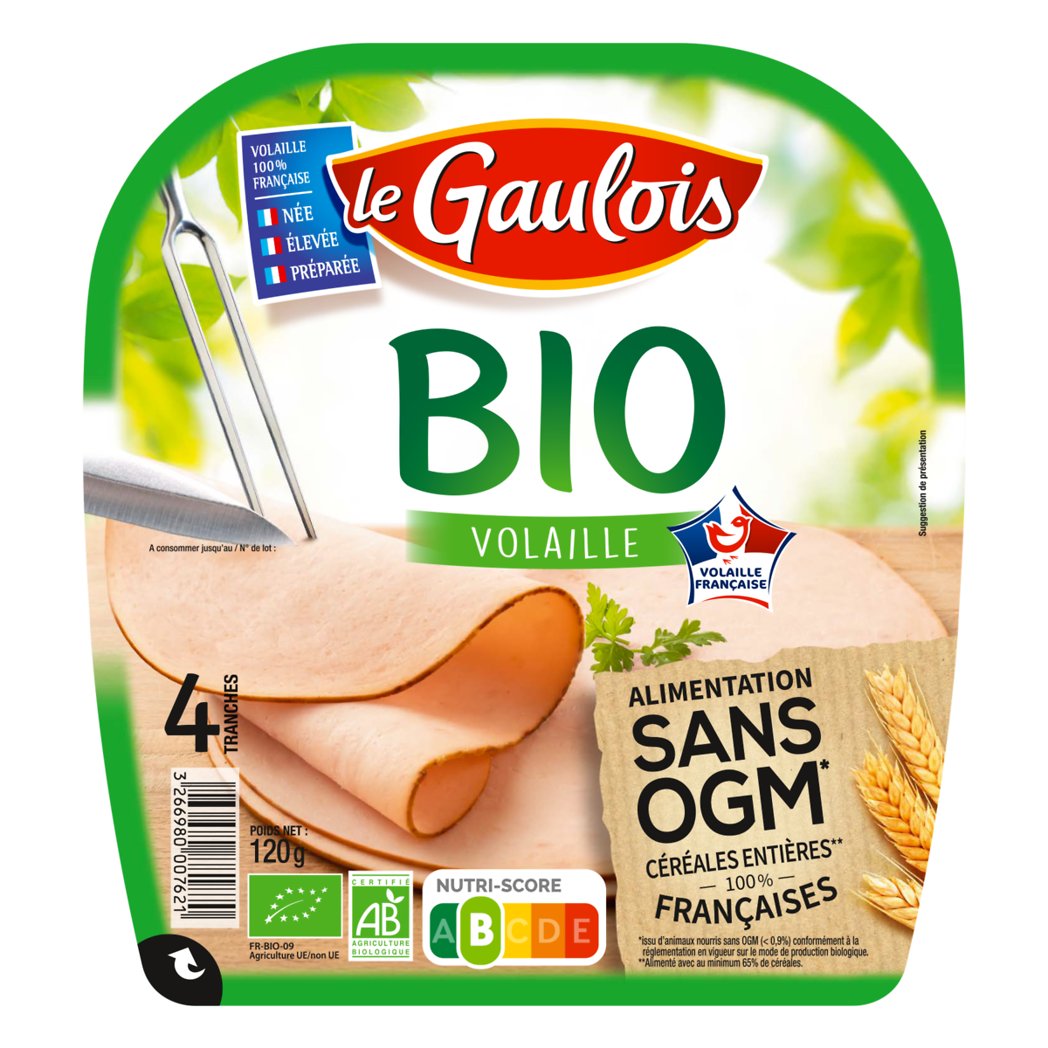 LE GAULOIS TRANCHES VOLAILLE BIO S/OGM LE GAULOIS X4