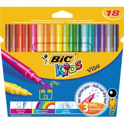 BIC CORPS COLORÉ - CAPUCHON COLORÉ VENTILÉ - ENCRE LAVABLE - NE SÈCHE PAS